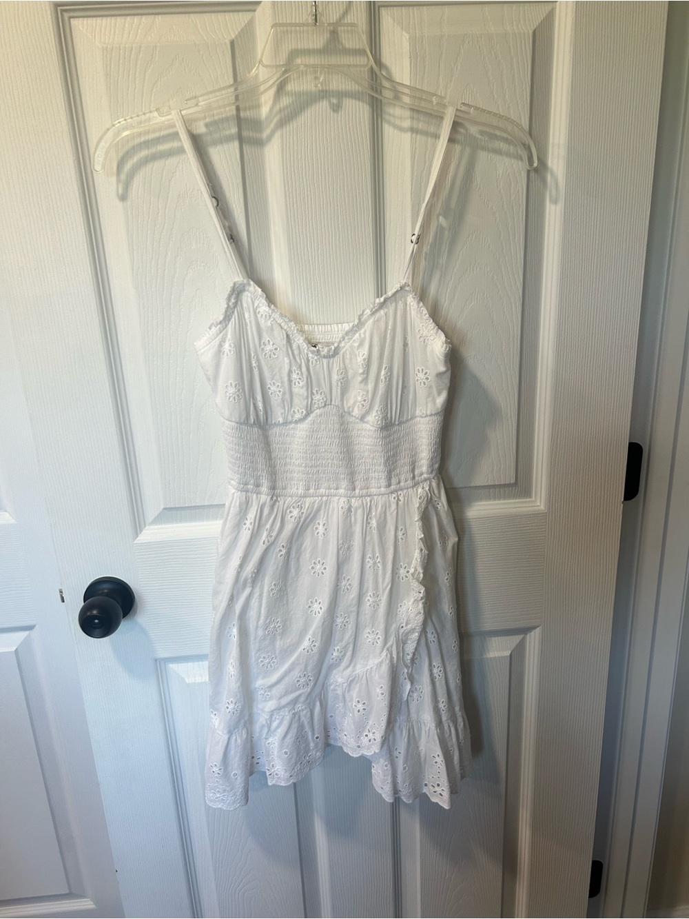 Hollister White Eyelet Smocked Sundress